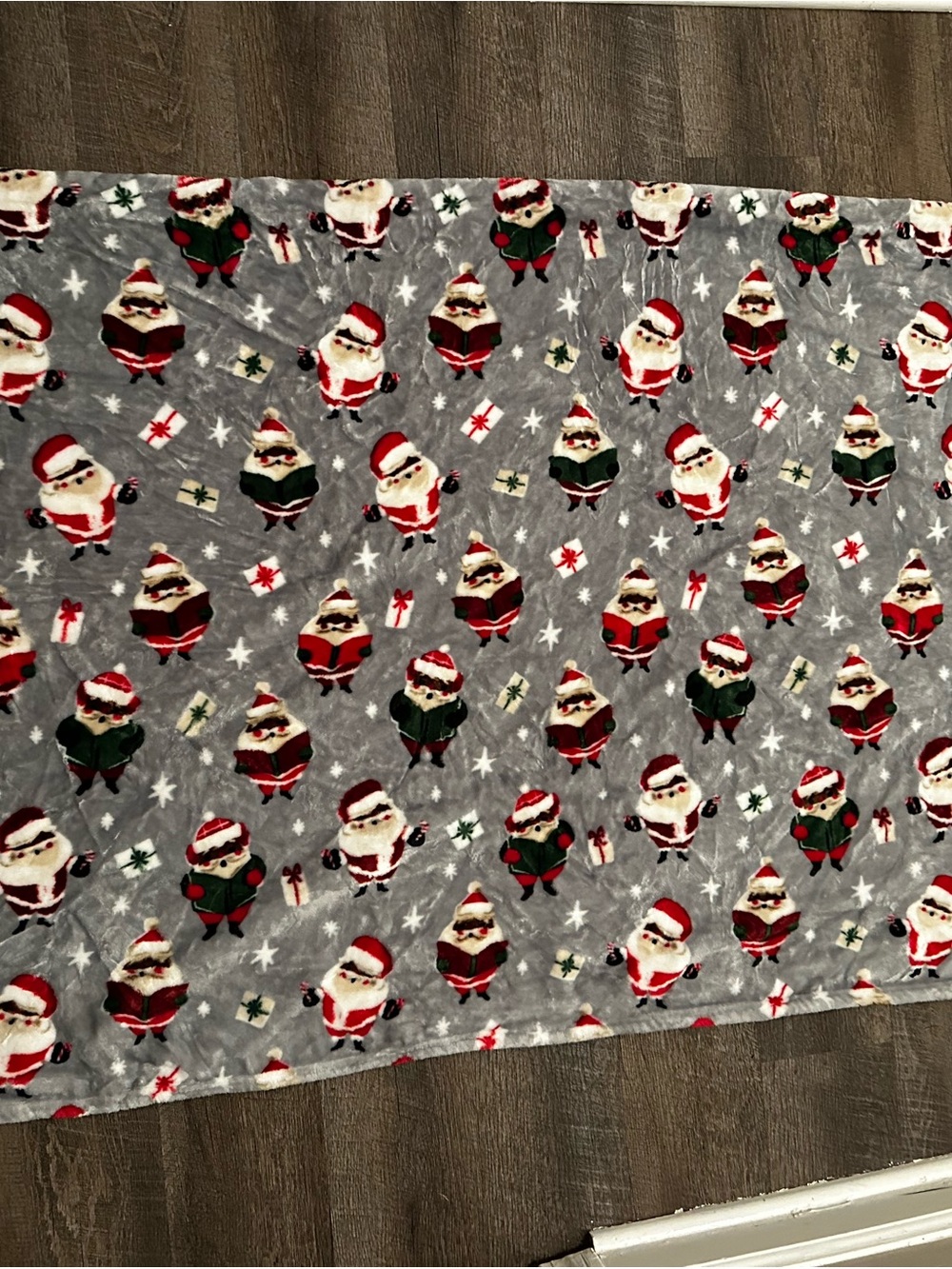 Kids Santa Print Pajama Bottoms - Gray Holiday Sleep Pants